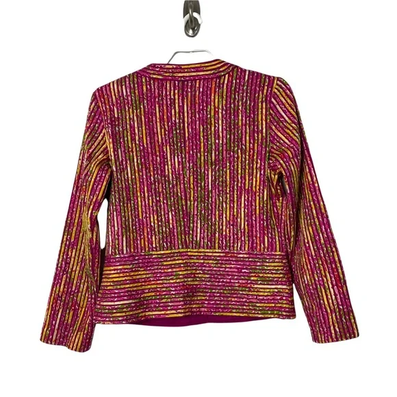 Chico's Multicolored Layered Textured Jacket Blazer - Picture 4 of 7